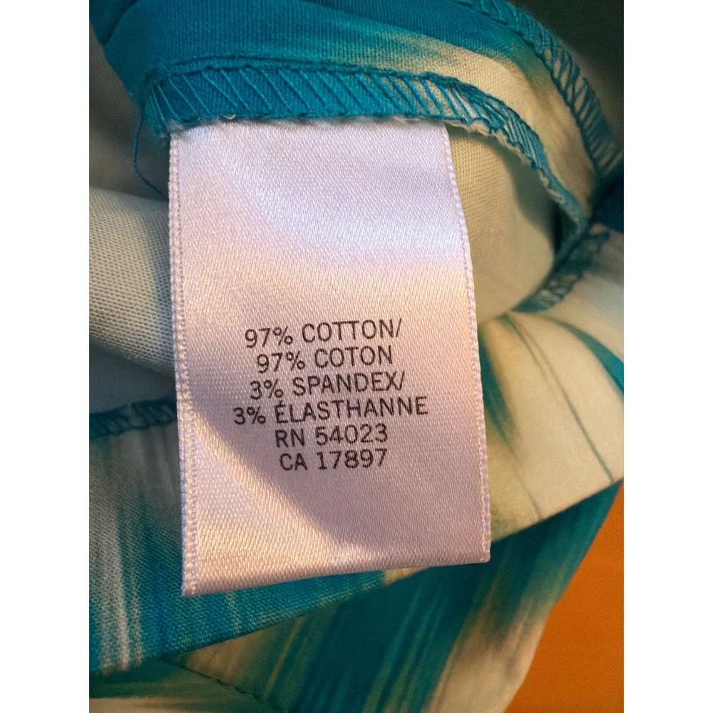 Banana‎ Republic Blue White Ikat Print Pencil Skirt Cotton Stretch Size 4